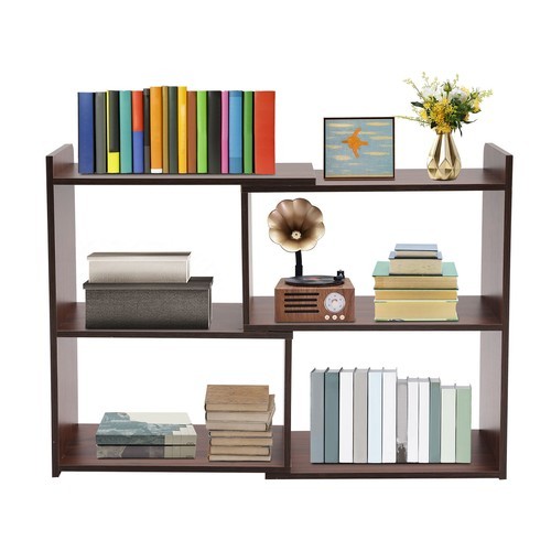 Open Storage Shelf, 3-Tier Bookcase, Retractable Storage Shelf