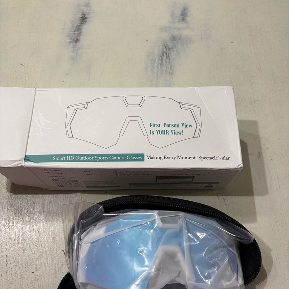 QS2 Sport Camera Glasses NIB WHITE Frame
