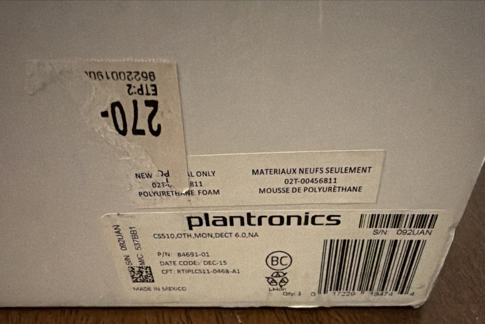 Plantronics CS510 84691-01 Over the Head Wireless headset System