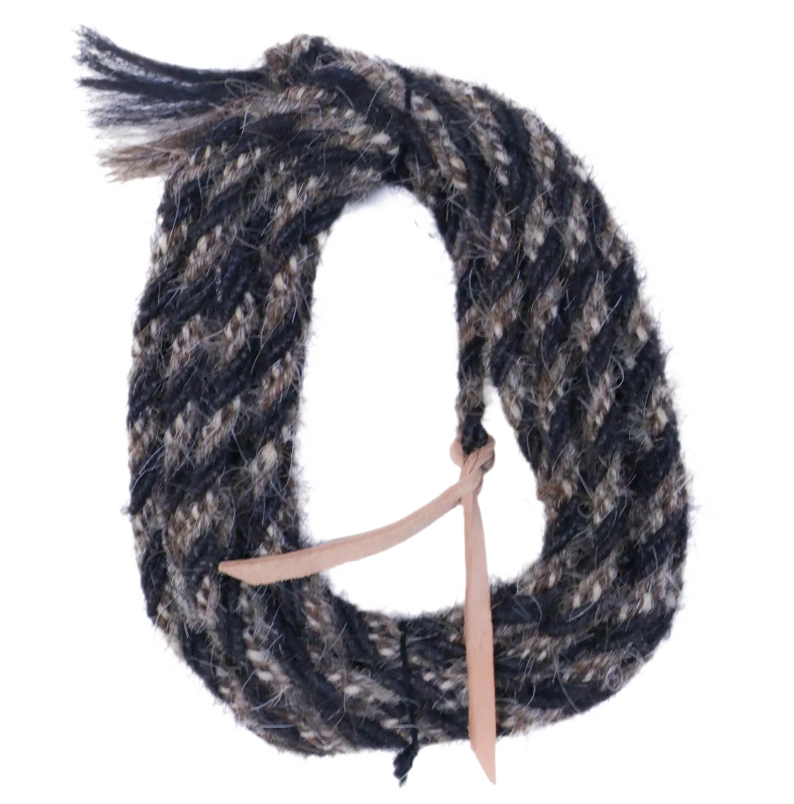 22ft X 3/8" Mecate Tail Hair Reins (4 Strands) Popper