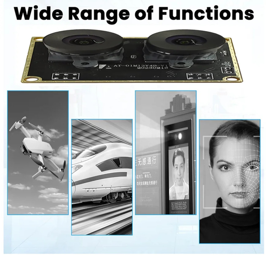 1MP OV9281 Dual Lens USB Camera Module Global Shutter Monochrome Sync Same Frame