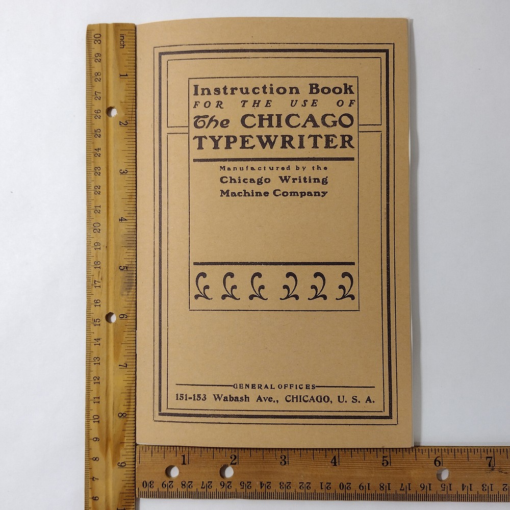 Chicago Typewriter User Instruction Owner's Manual Booklet