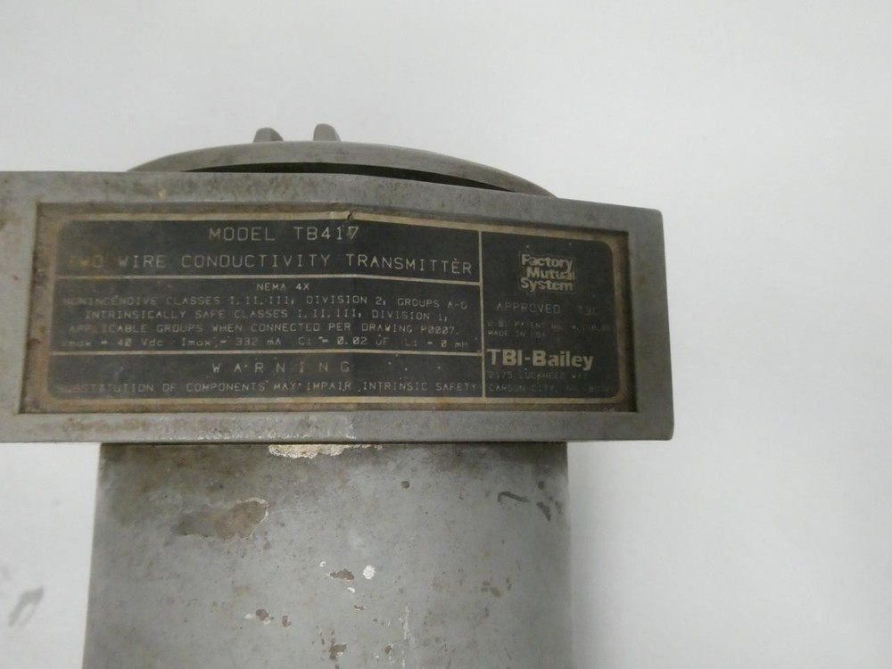 Tbi-bailey TB417 Two Wire Conductivity Transmitter 48v-dc