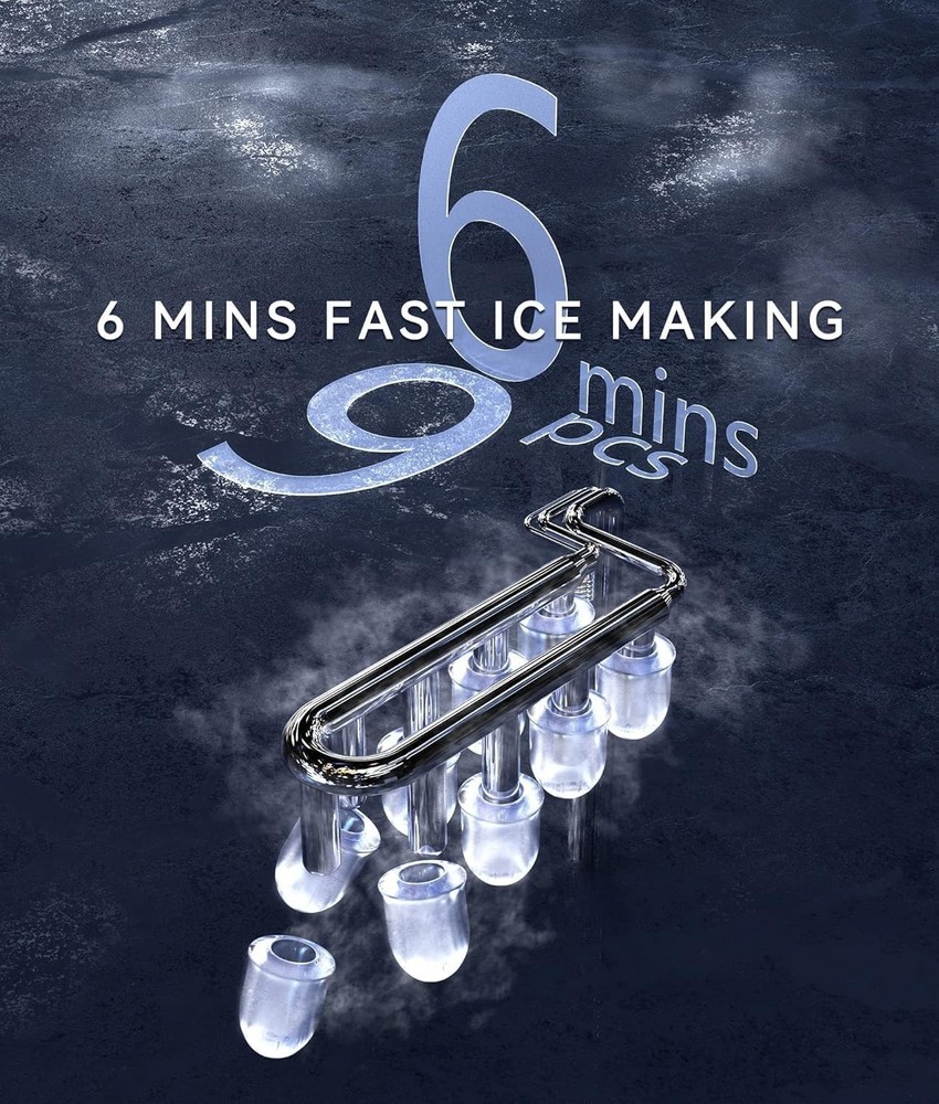 Dual Size Ice Maker - Self-Cleaning & Fast Ice Production for Refreshing Drinks