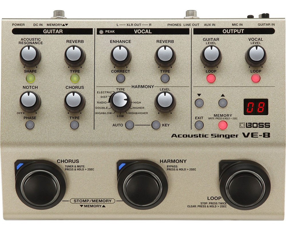 Boss VE-8 Acoustic Singer Multi-Effects Pedal - Open Box