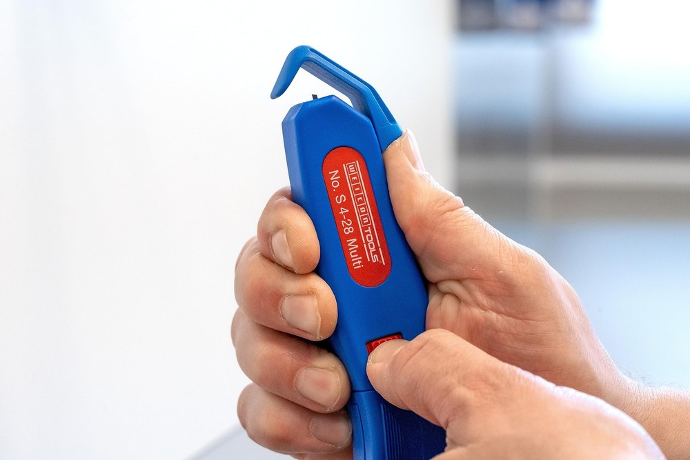 WEICON Cable Stripper No. S 4-28 Multi | Integrated one size, Blue/Red