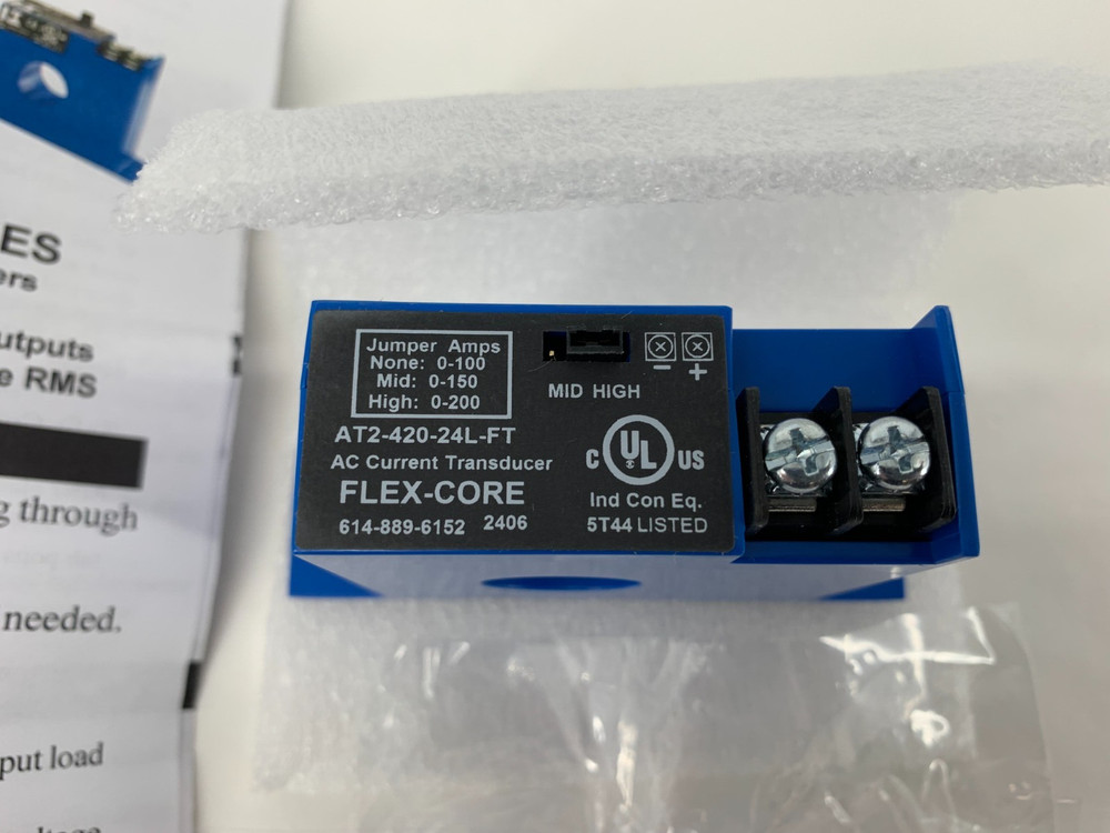 Flex-Core AT2-420-24L-FT Solid Core AC Current Transformer 0-100 0-150 & 0-200A