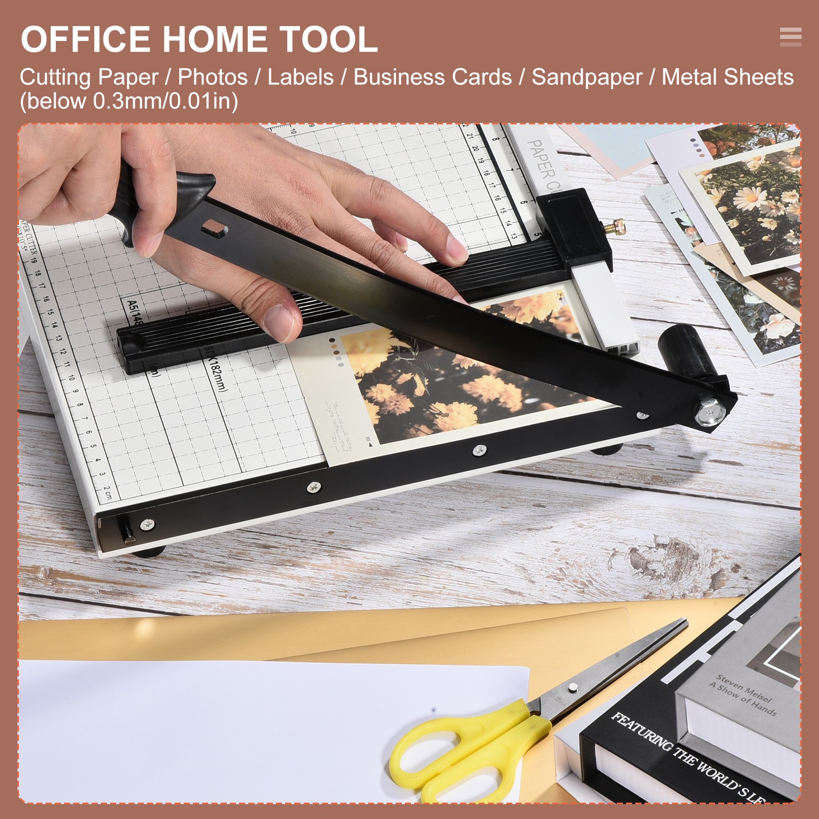 Paper Cutter B4 Paper Trimmer 15" Cutting Length 12 Sheet Capacity Paper Cutter