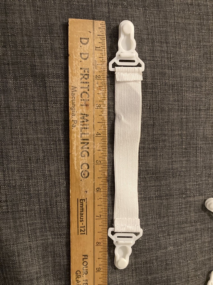 4 Elastic Bedsheet Fasteners, 6" White