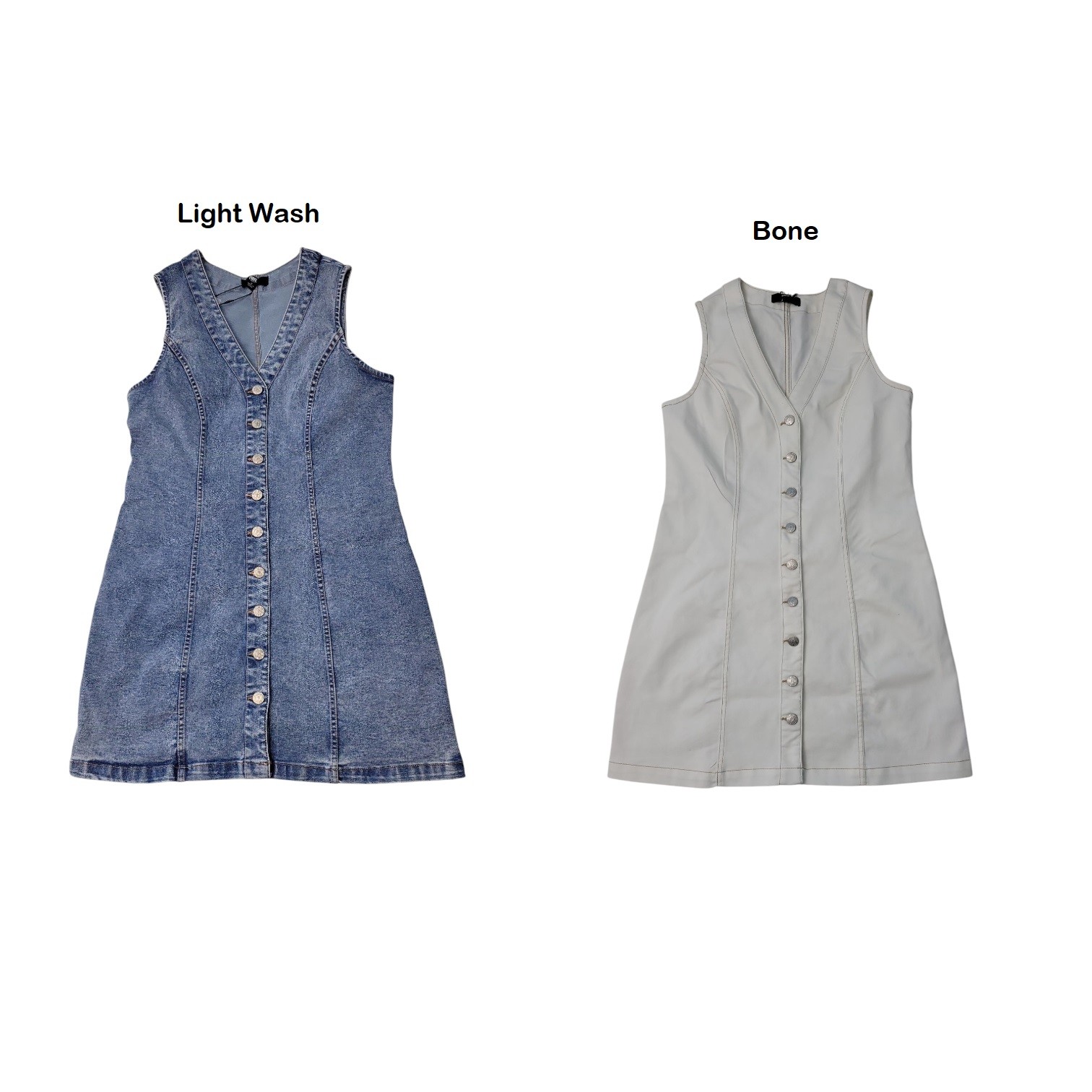 Frye Women's Sleeveless Stretch Denim V-Neck Mini Dress