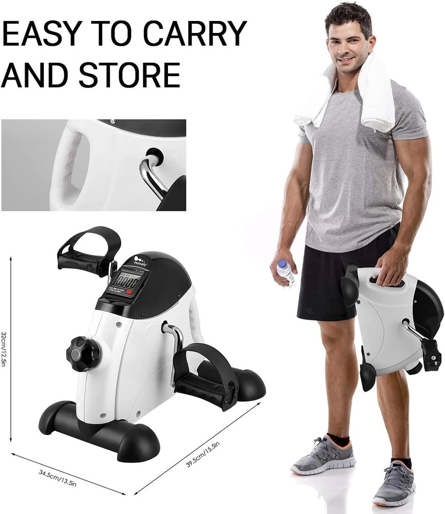 Compact Portable Pedal Exerciser with Digital LCD Display for Arm & Leg Workouts