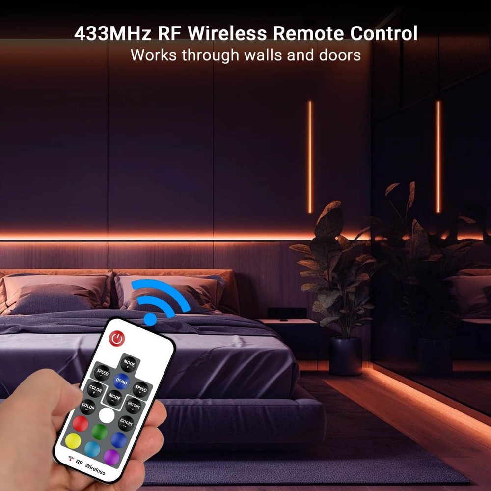 RGB Led Light Strip Controller 17-Key RF Wireless Remote DC5V USB Connector