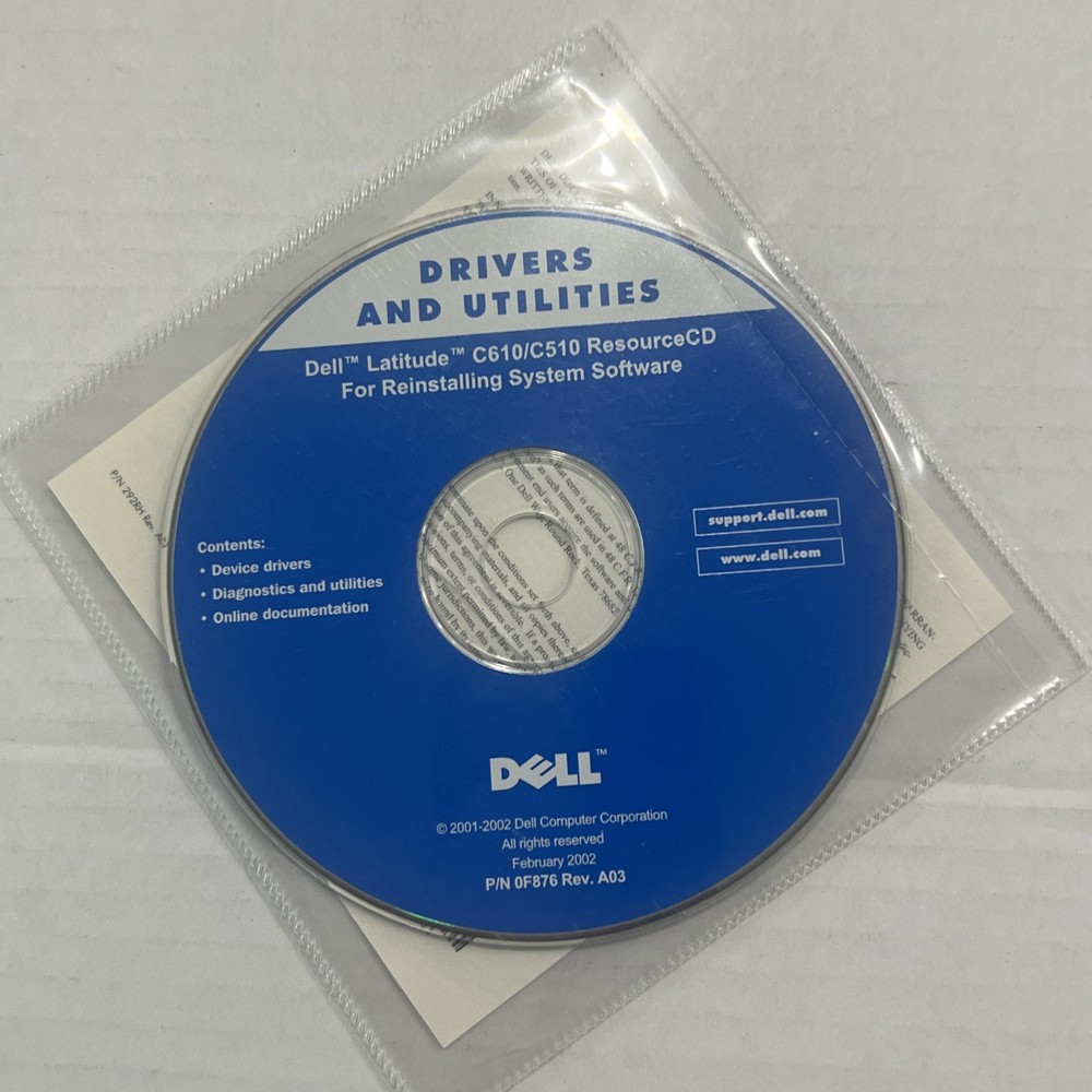 Dell Reinstallation Disk Drivers & Utilities, Roxio Easy CD Creator 5.1 Basic, +