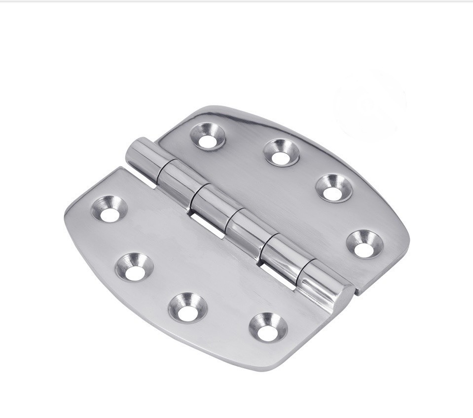 316 SS Cast Rounded Edge Crescent Butt Hinge 4” Highly Polished