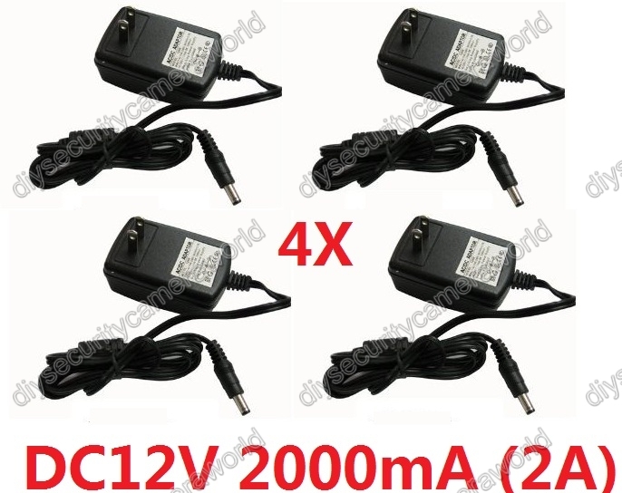 4 pcs 2 Amp 12V DC 2A CCTV Security Camera POWER SUPPLY ADAPTER