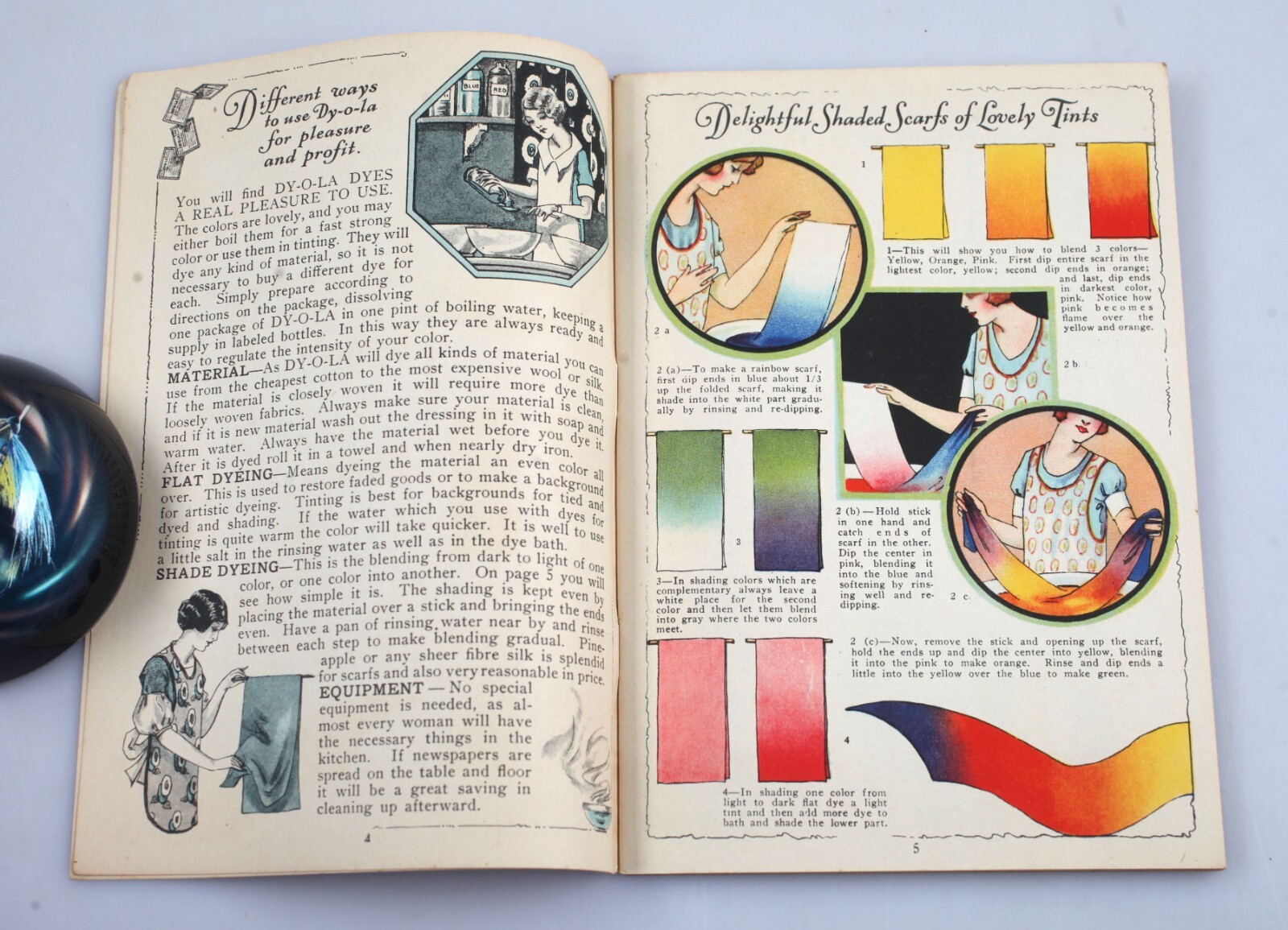 Flappers 1926 Tinting Dyeing Art Craft with DY-O-LA Dyes Booklet Burlington VT