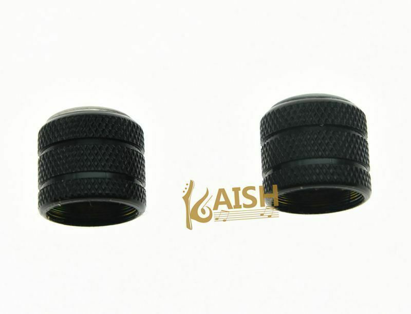 KAISH 2pcs Black Push On 6mm Guitar Abalone Top Dome Knobs Bass Tele Knobs