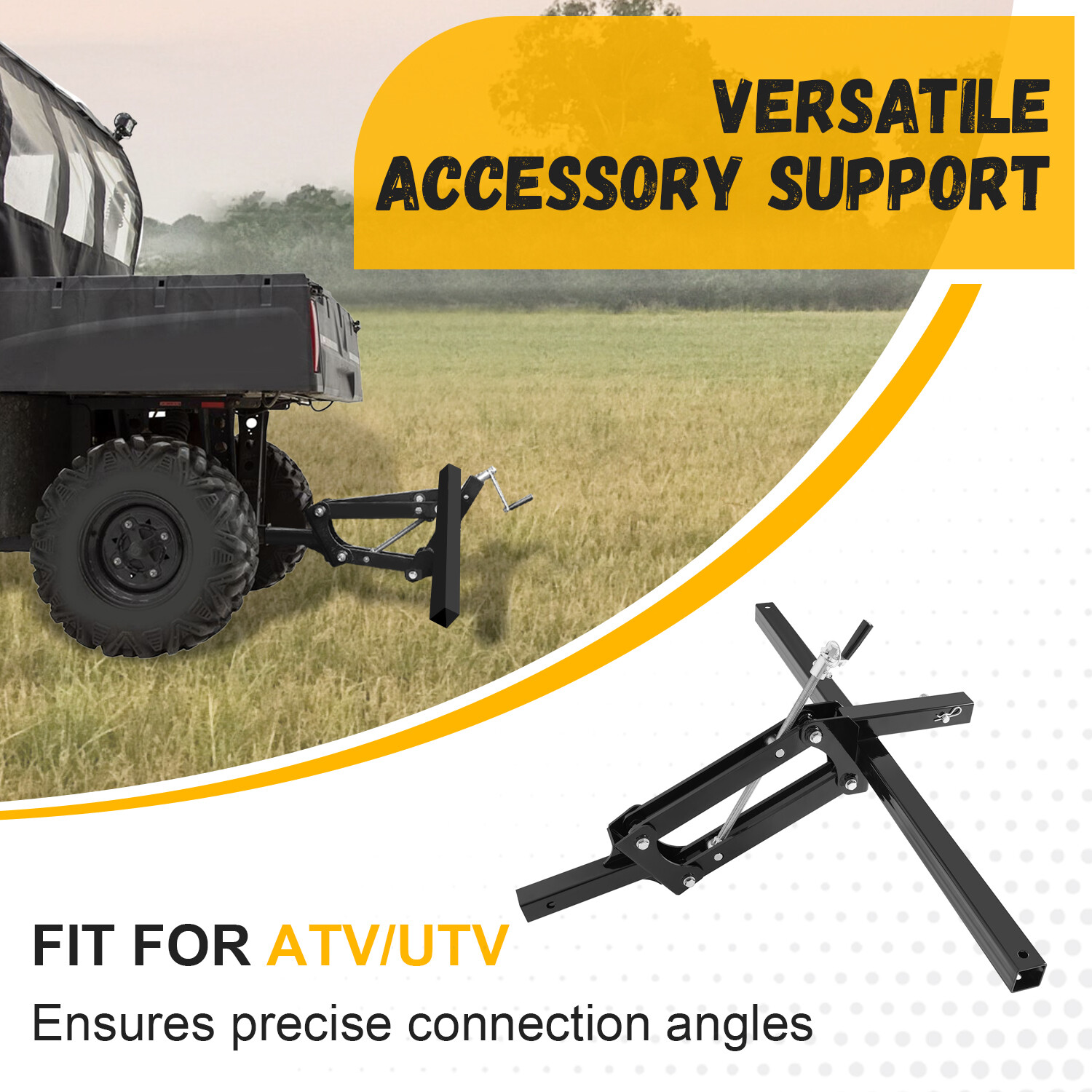 Black Manual Quick Implement Lift 50 Inches For ATV / UTV with 2" Receiver