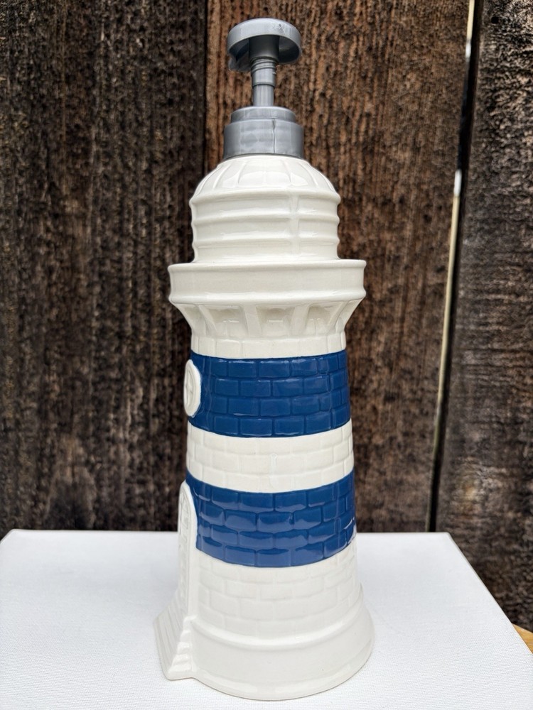 Bath & Body Works Lighthouse Soap Dispenser Ceramic *read* Never Used