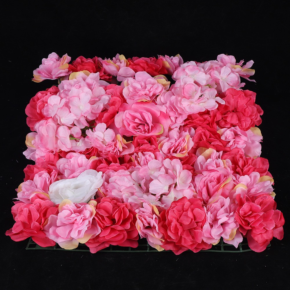 6pcs Artificial Flower Wall Panel Artificial Rose Red Flower Wall Decor 60*40cm