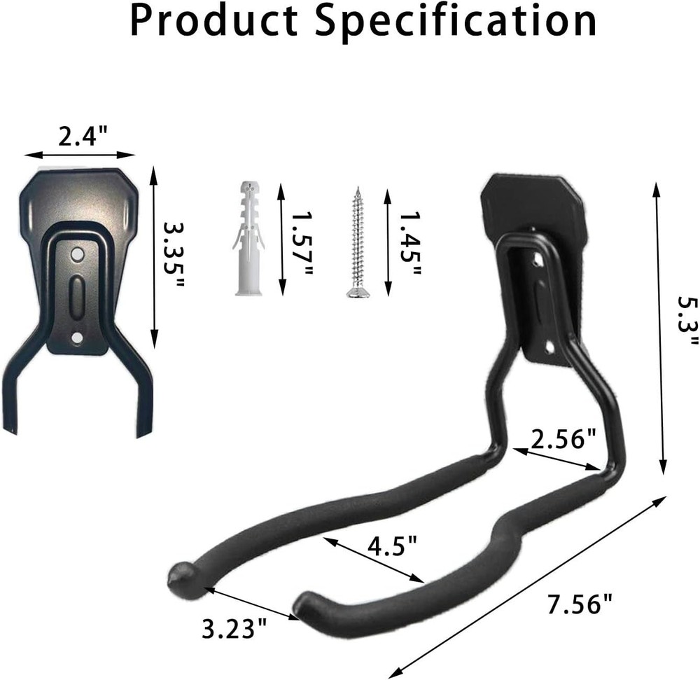 JuforminWeedeater Hanger, String Trimmer Weed Eater Rack, Black-4 P