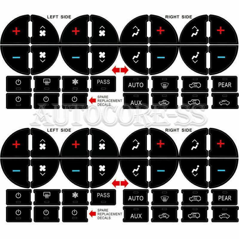2PC Replacement Repair AC Dash Button Kit Decal Stickers For Chevrolet GMC Tahoe