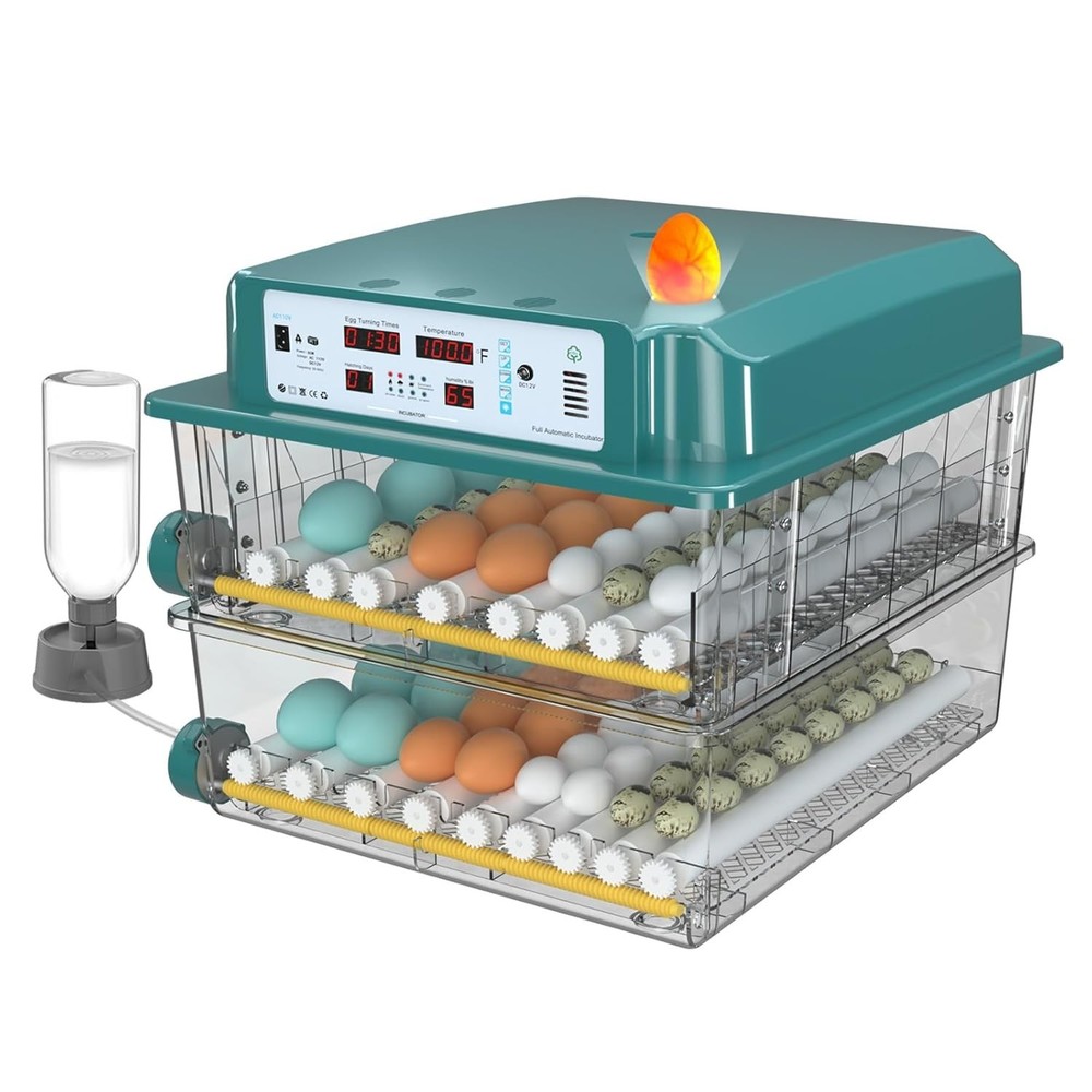 Incubators for Hatching Eggs 120, Chicken Egg Incubator with Automatic Egg Tu...