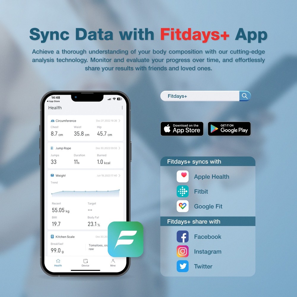 Bisonbody Smart Body Scale - 29 Body Composition Data Measurement