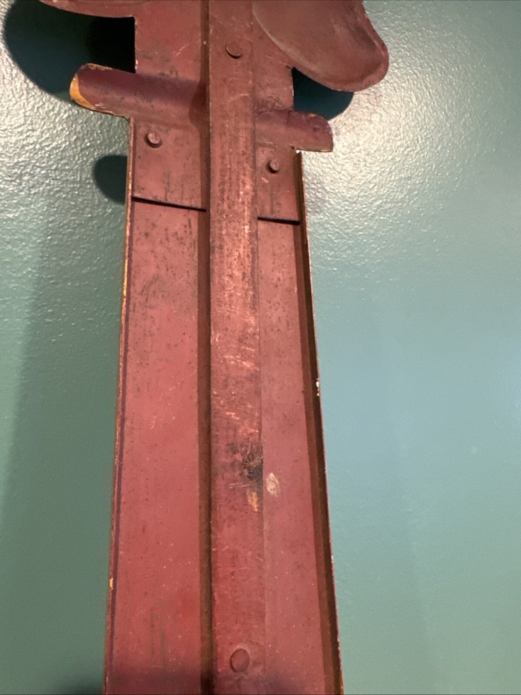 Antique Gilded Copper Clock Tower Arm, Rustic, Architectural Salvage 32” Long