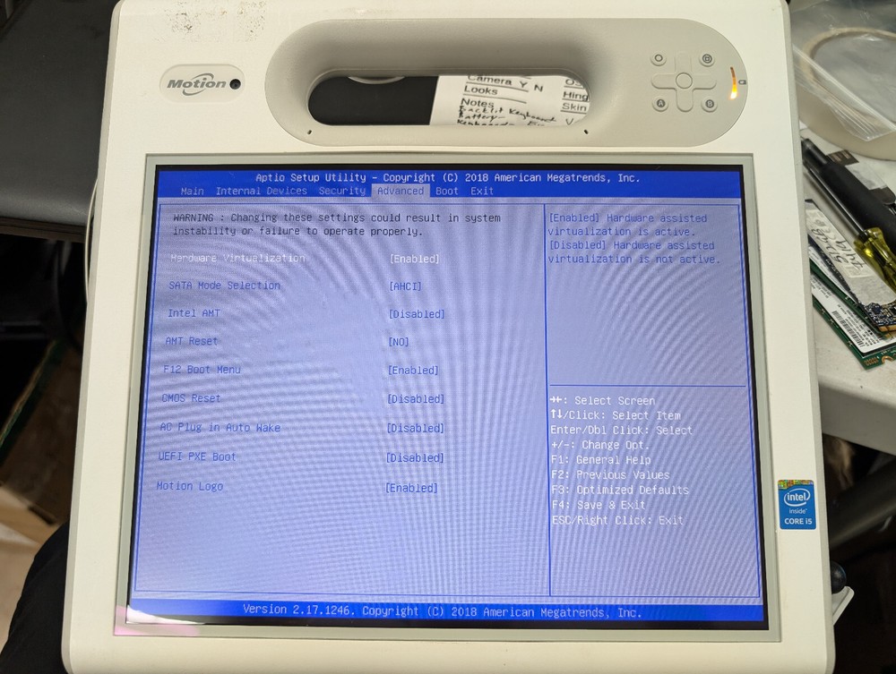 Motion Computing Mc-c5m Intel Core i5-5200u 8Gb RAM 128GB SSD NO OS-4
