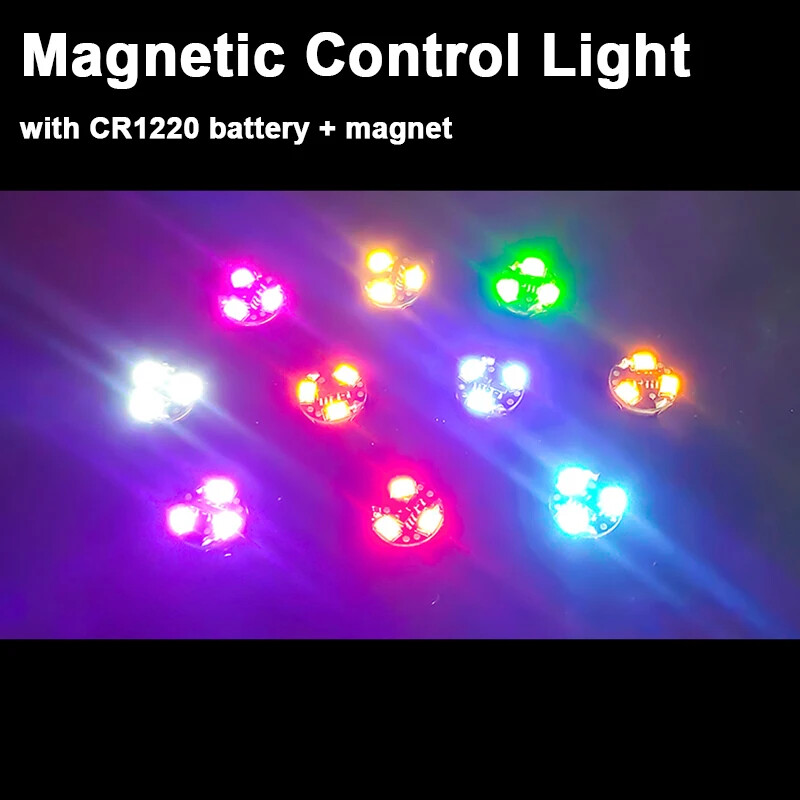 3pcs Magnetic Control Light Super Bright 3-LED Wireless LED Lamp w CR1220 batter