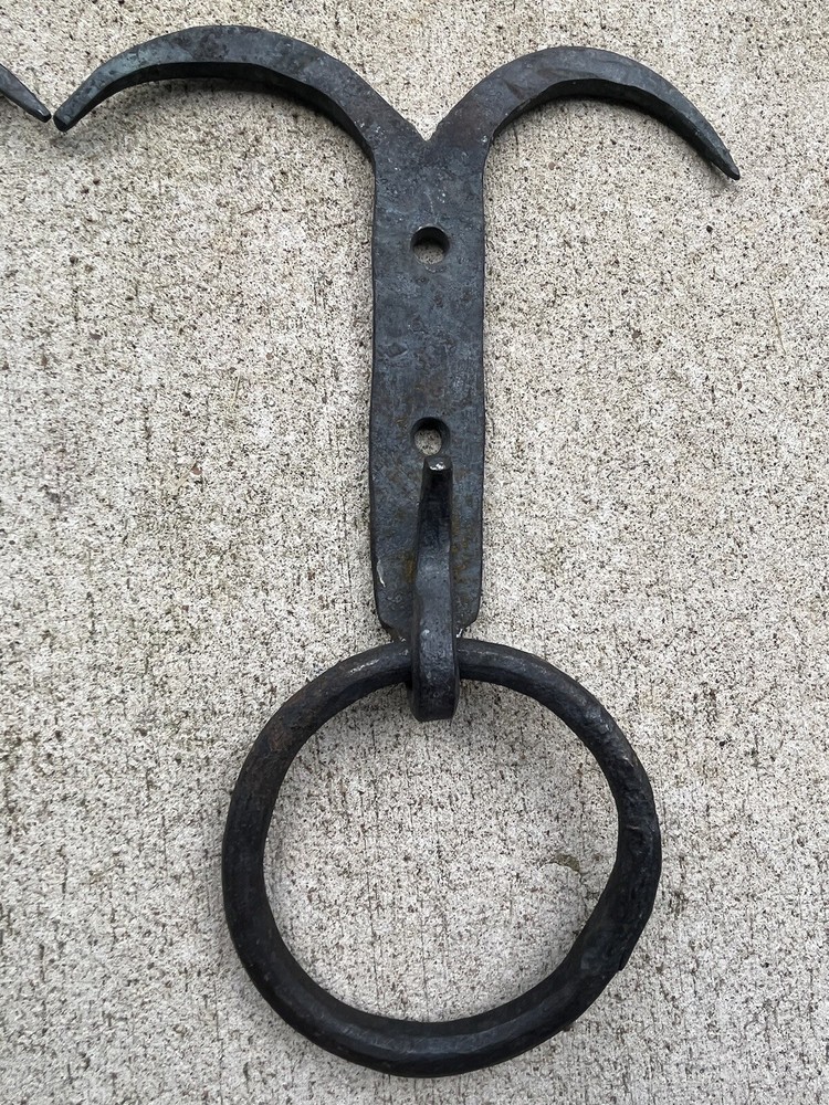 Pair (2) Custom Hand Forged Door Pull Handles Blacksmith Rustic Antique Hardware