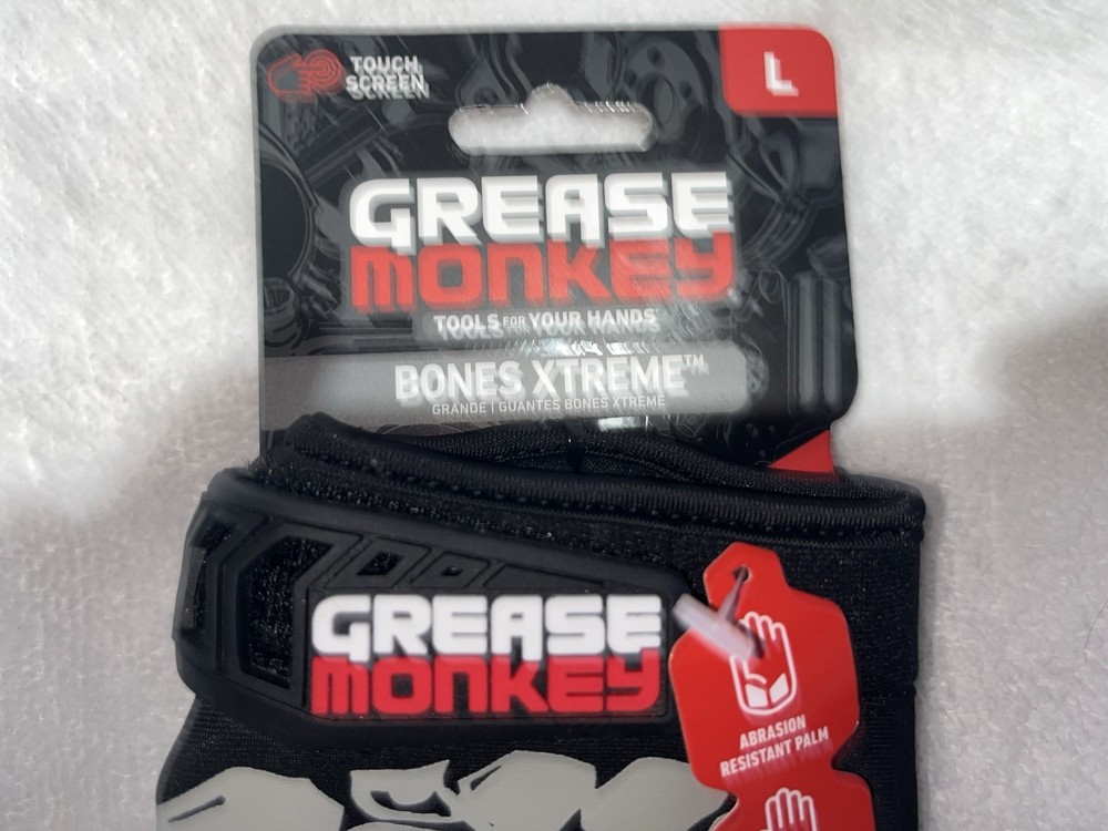 3 - Large Pairs! Grease Monkey Touch Screen Bones Extreme Mechanic Work Gloves