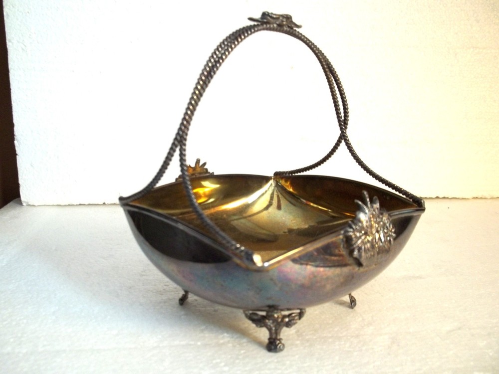 Vintage Lambidis Original Silverware Footed Candy Dish Athens- Greece 6" Tall