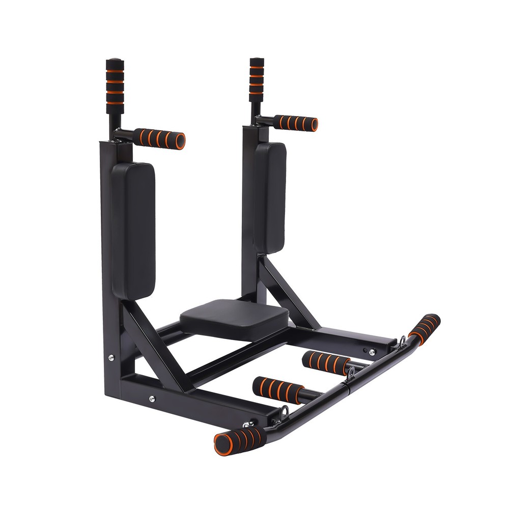 Pull Up Bar Raise Dip Station Vertical Knee Exercise Equipment Home Wall-Mount