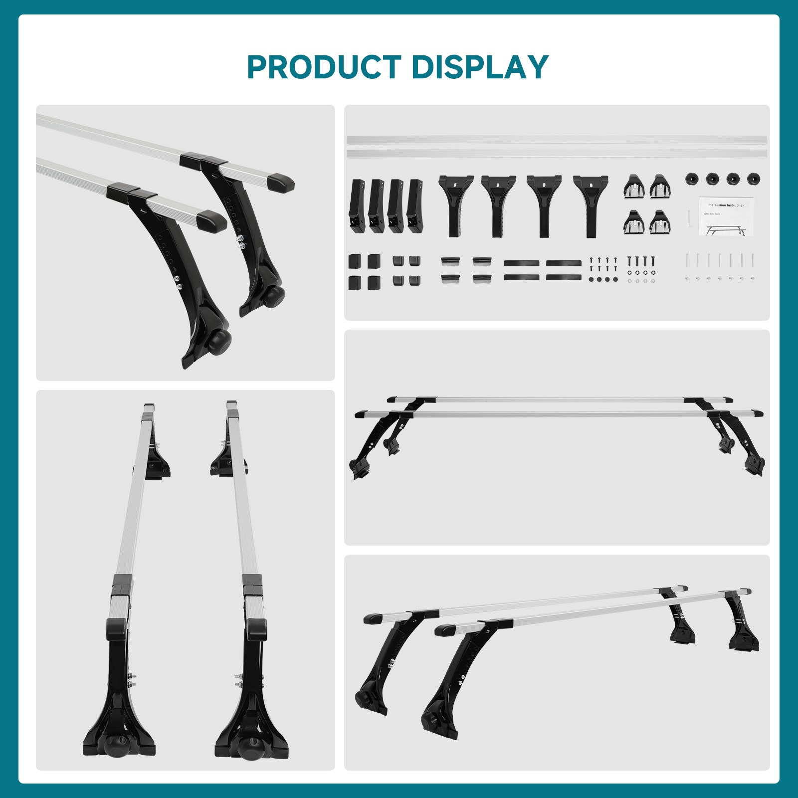 For Dodge B150 B250 B350 63" Gutter Roof Rack Crossbars Luggage Cargo Carriers