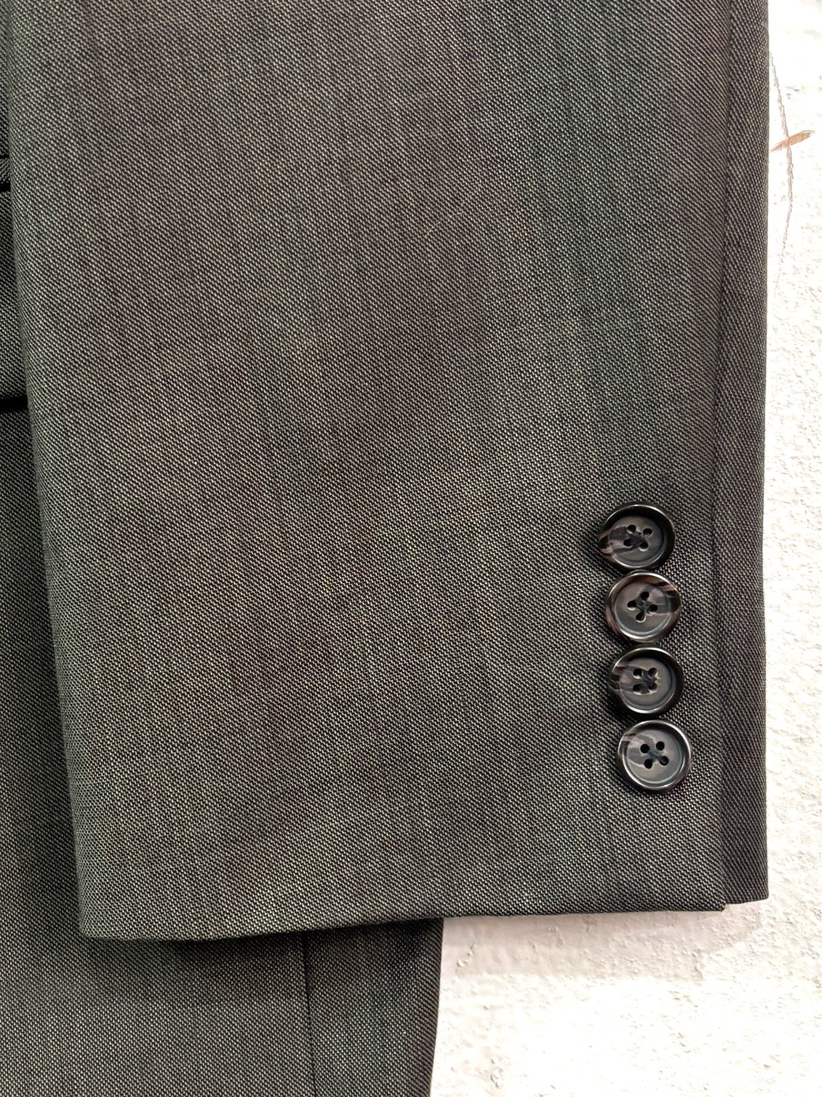 Ralph Lauren 44L 34x32 Green 2pc Pant Suit 100% Wool Pleated Cuffed Classic