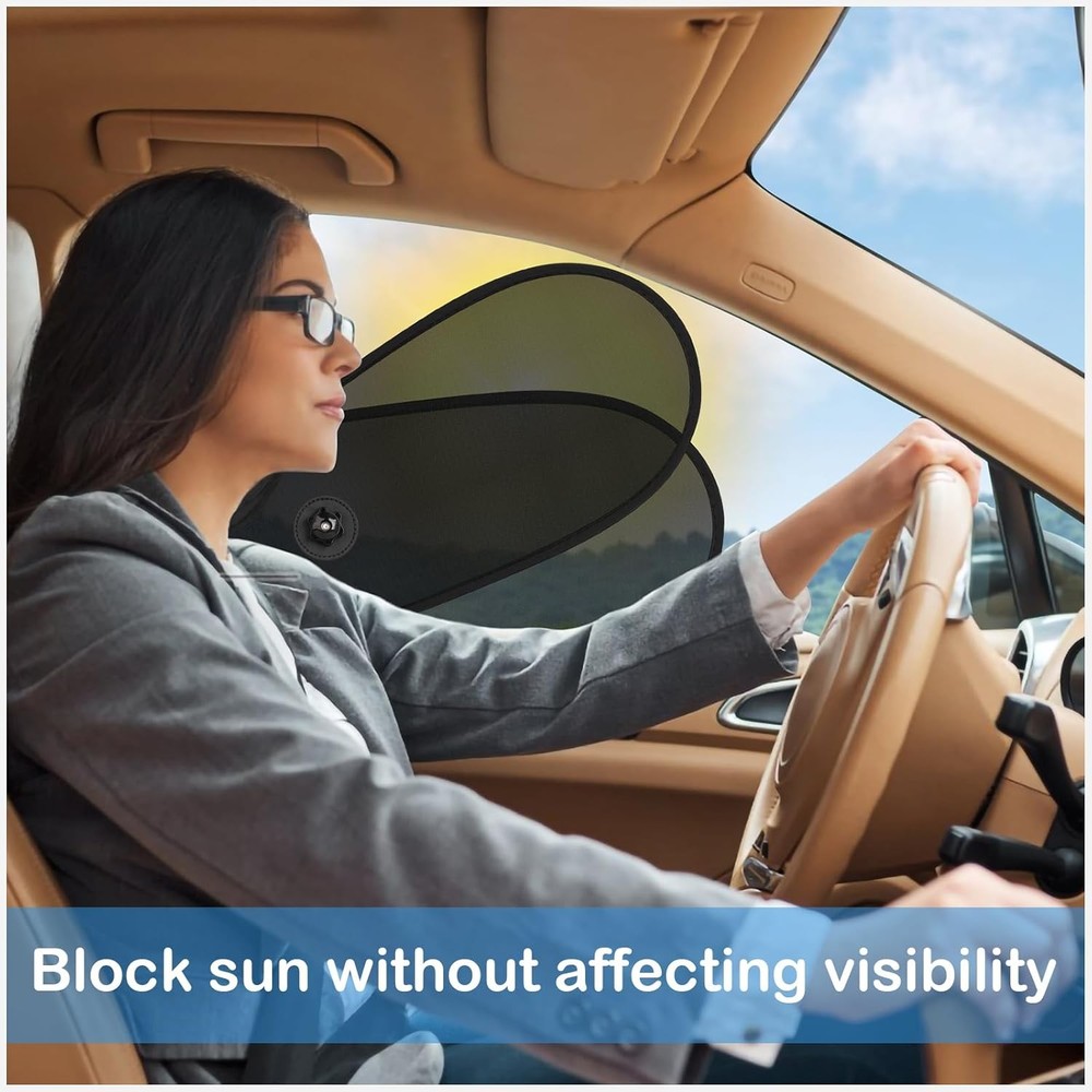 4pcs Adjustable & Rotatable Car Side Window Sun Shade Block Sun Glare for Driver