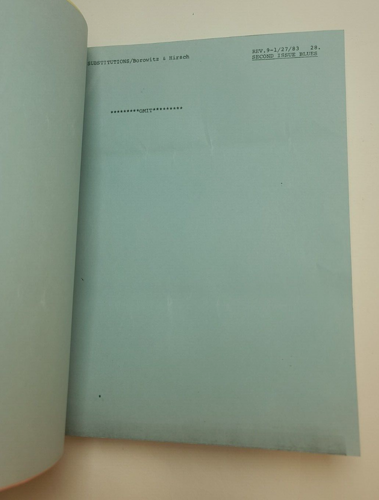 SQUARE PEGS / Andy Borowitz 1983 TV Script, Bill Murray "No Substitutions"