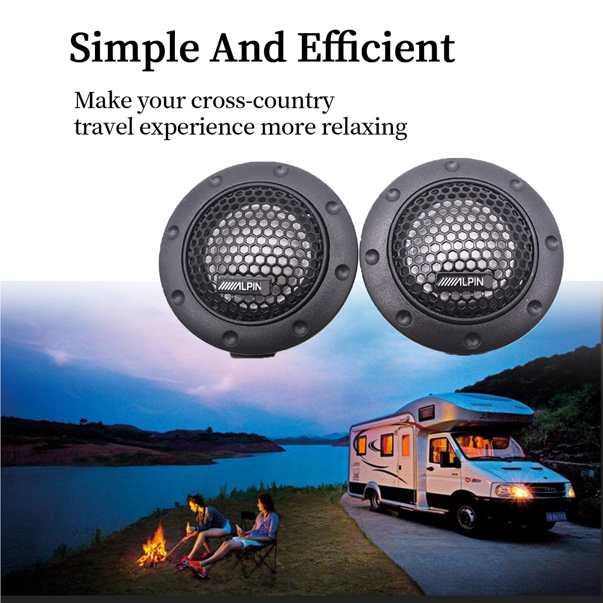 Pair Alpine DDT-S30 360W 2.5CM 1" Soft Dome Balanced Car Audio Speakers Tweeters