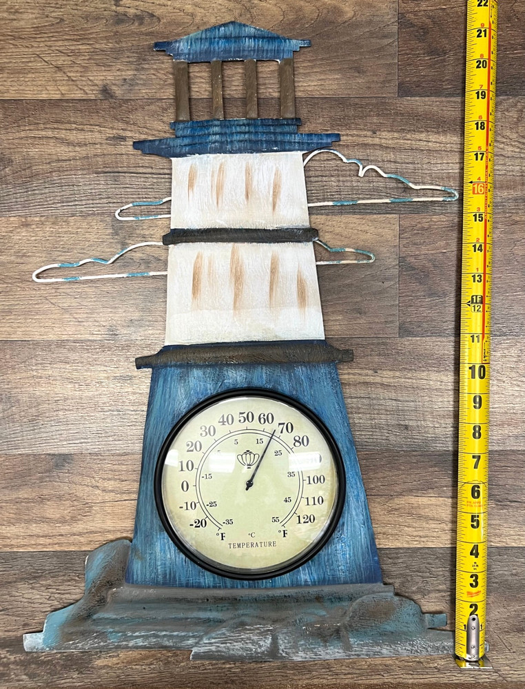 Lighthouse Metal Wall Thermometer 21" x 16"