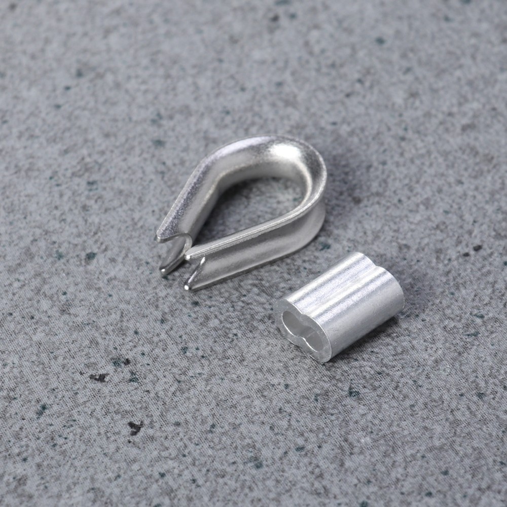 50 Pcs Cable Collar Fitting Crimp Sleeves for Clip
