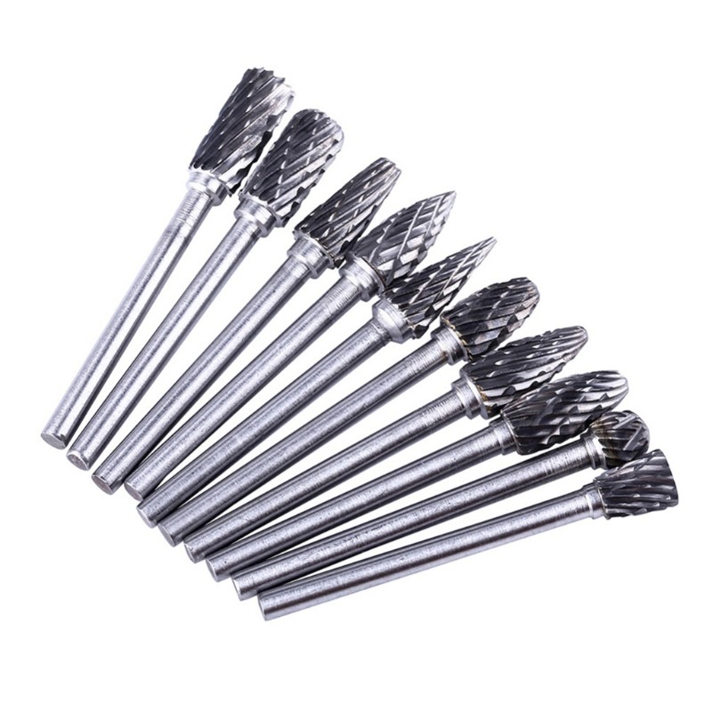 Steel Carbide Rotary File Solid Metal for Sharp Grinding Drill Bit 10 P