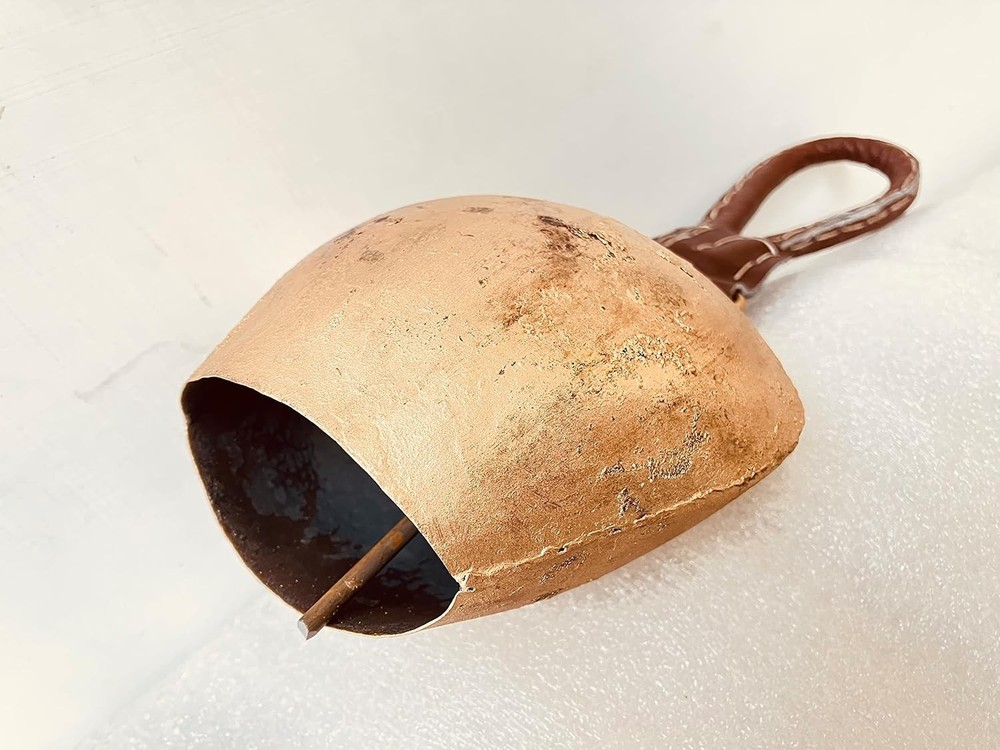 5in Rustic Decorative Cowbell Leather Strap