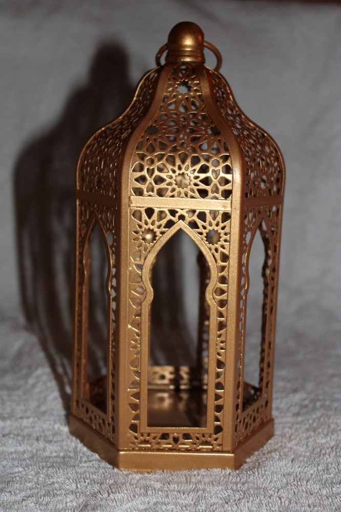 Large Boho Orientalist Middle Eastern Moroccan Hanging Lantern Candleholder