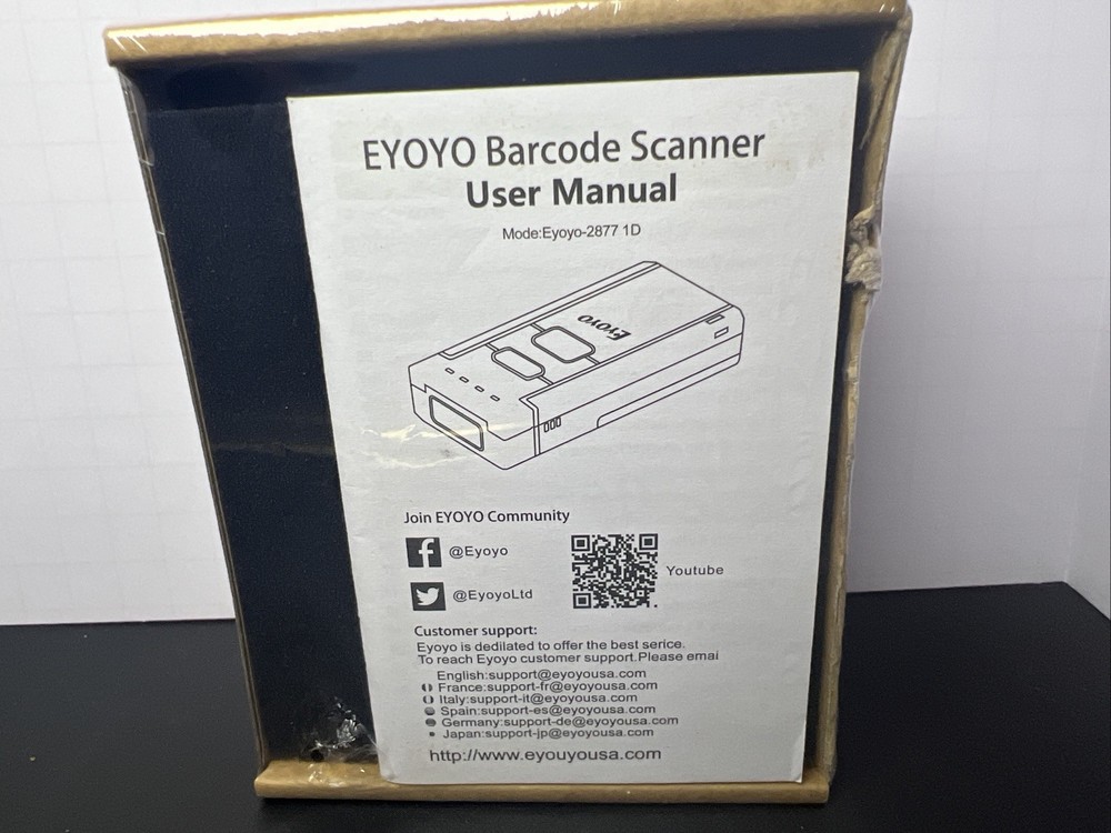 Eyoyo Mini 1D Wireless Barcode Scanner Bluetooth Fit For iPhone Android Windows