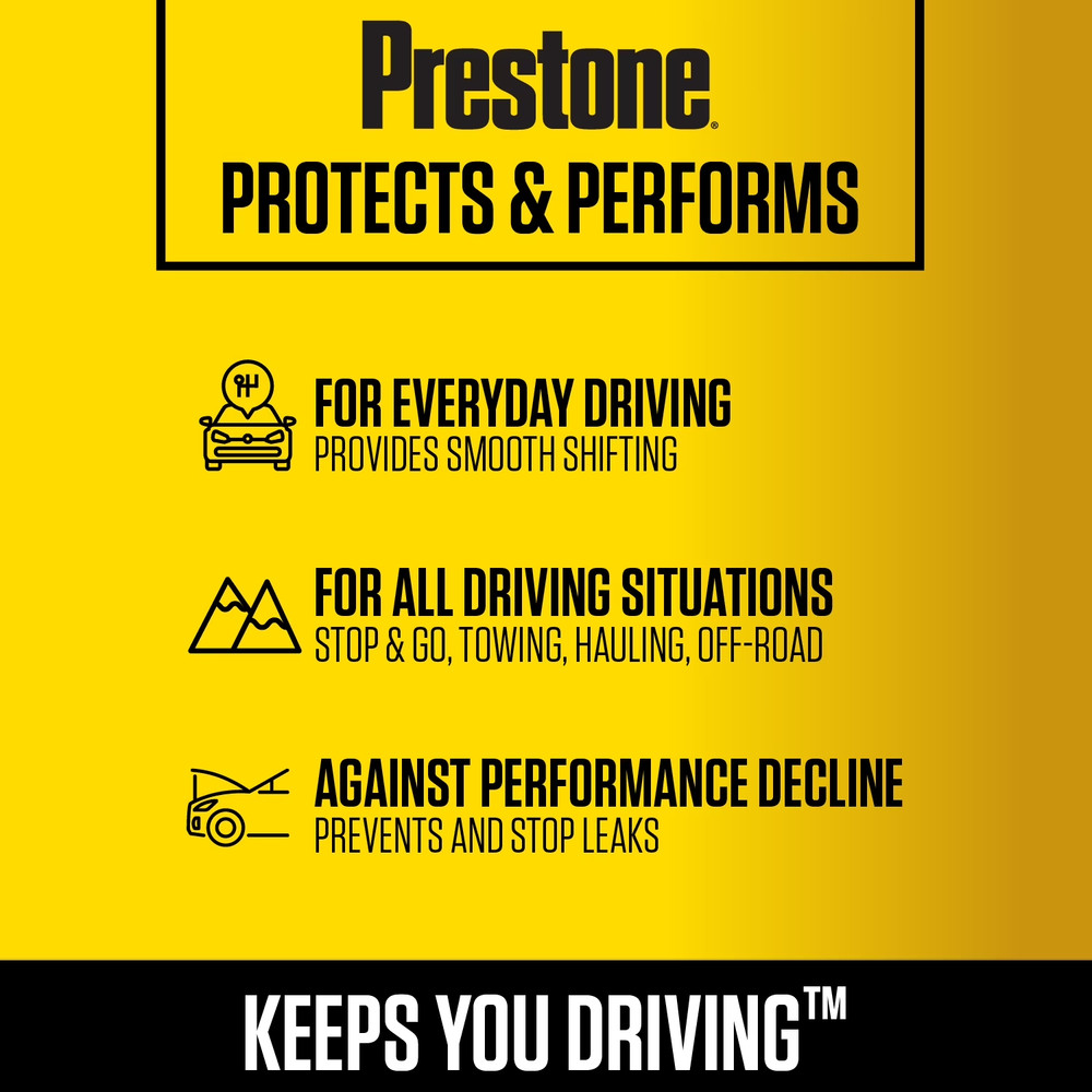 (6 pack) Prestone ATF + Stop Leak Automatic Transmission Fluid, 32 oz (1 Quart)