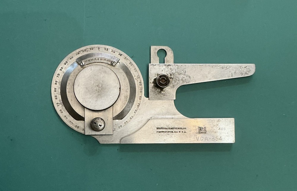 Brown & Sharpe MFG Co. Universal Bevel Protractor 496 Blade Missing Vintage