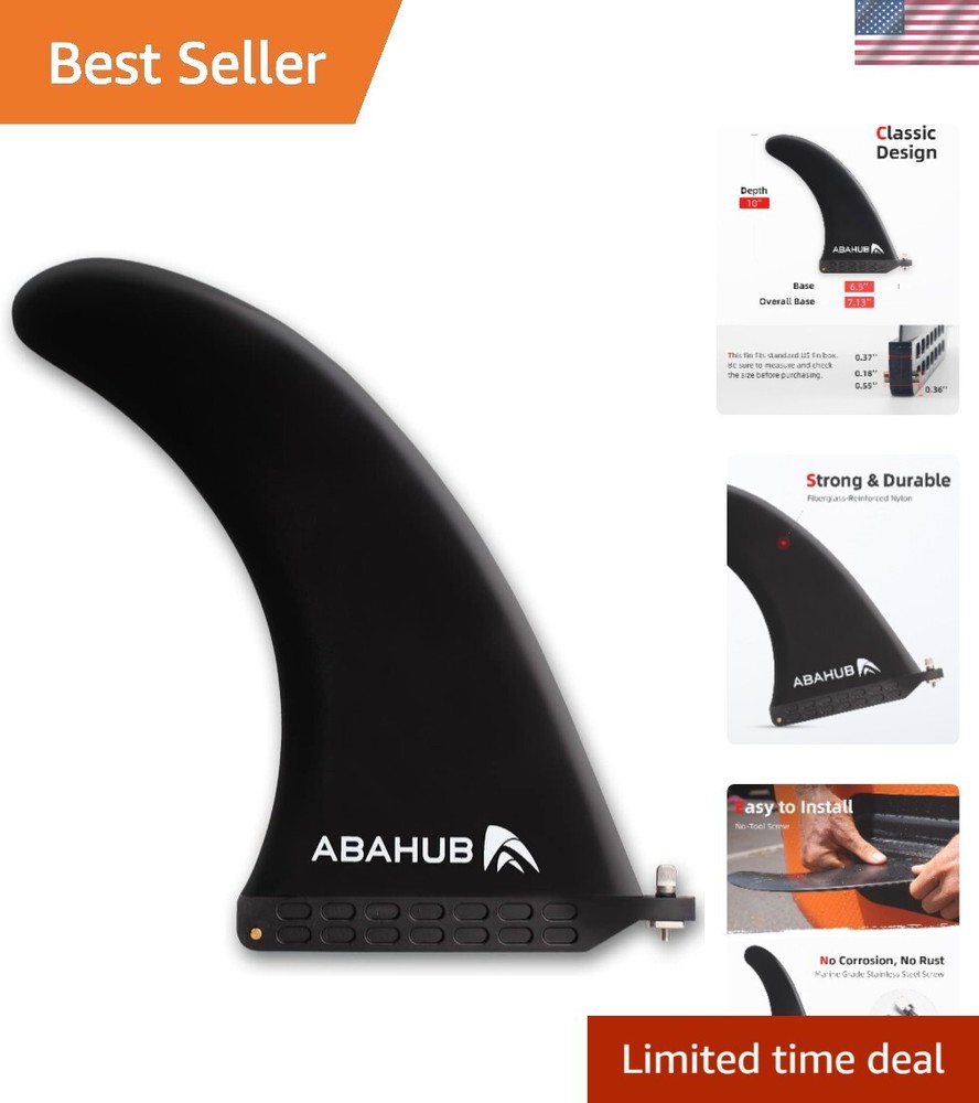 Strong & Durable 10'' SUP Center Fin - Universal Compatibility & Easy Install