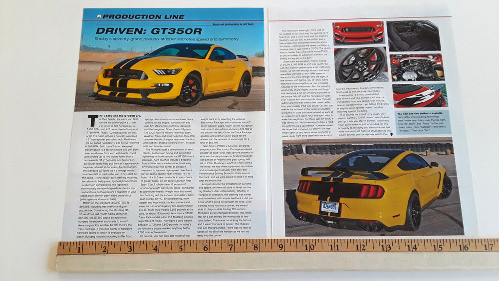 2016 FORD GT350R ORIGINAL ARTICLE